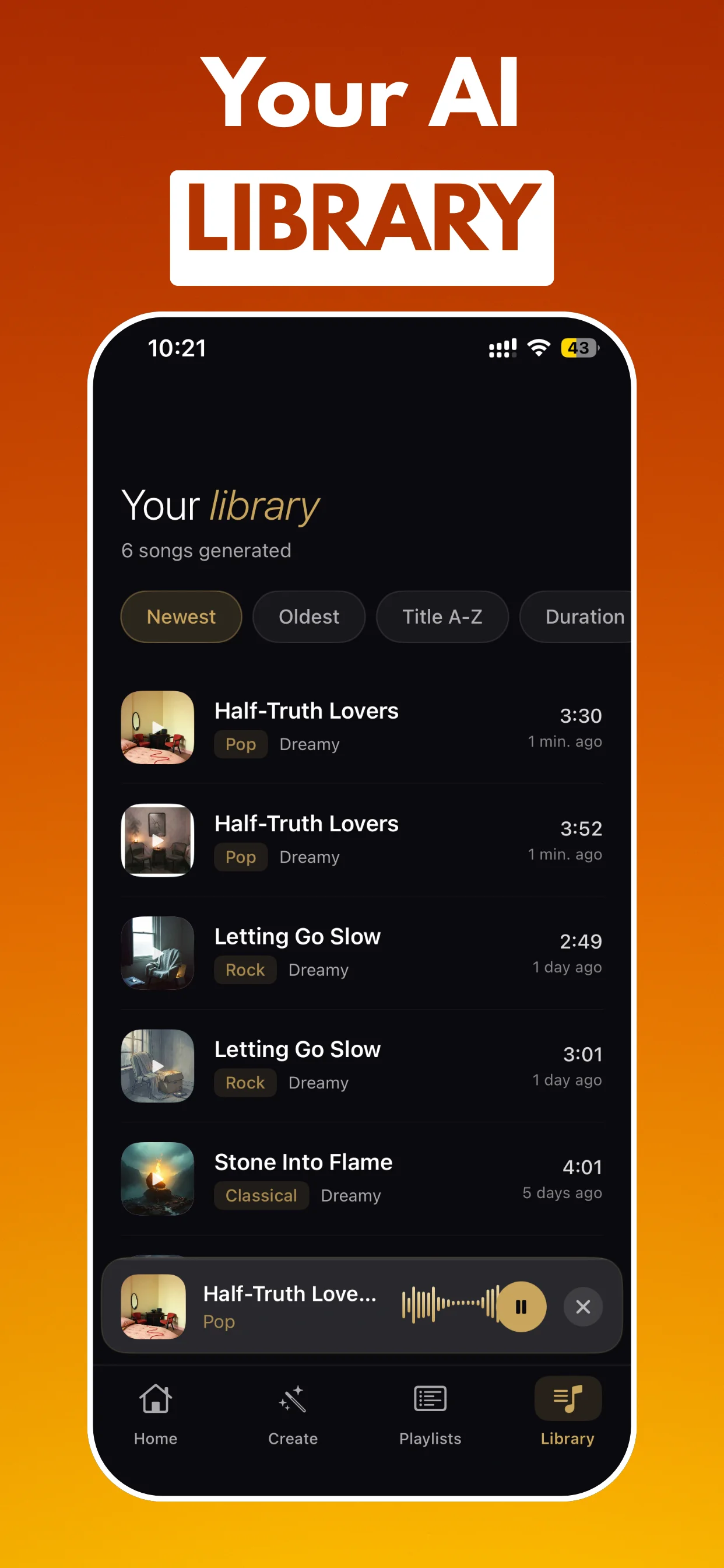 Muziko AI song generator iPhone screen 6