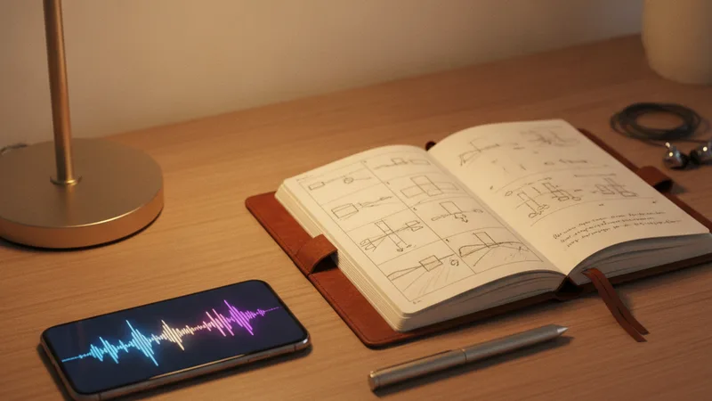 iPhone beside filmmaker's notebook with storyboard sketches on desk